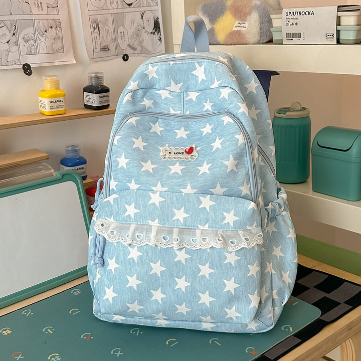 Trendy Star-Print School Backpack Stornfield