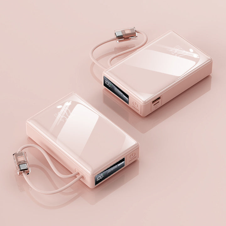 compact power bank with integrated cable and digital charging display Stornfield