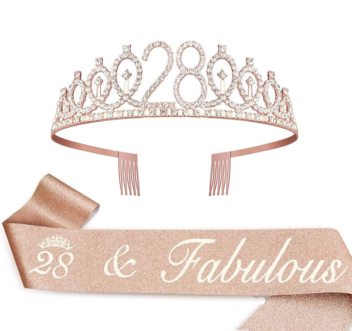 Ladies Crystal Princess Crown with 30 & Fabulous lettering Stornfield
