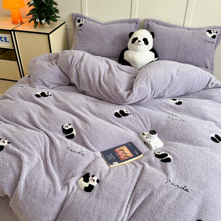 Plush Sherpa Comforter and Decorative Pillowcase Set