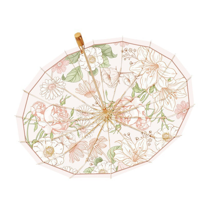 Ladies elegant folding umbrella with floral patterns Stornfield