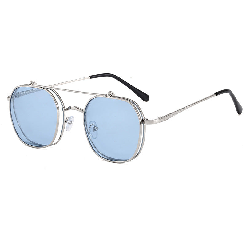 Women's geometric oversized sunglasses with elegant golden frame Stornfield