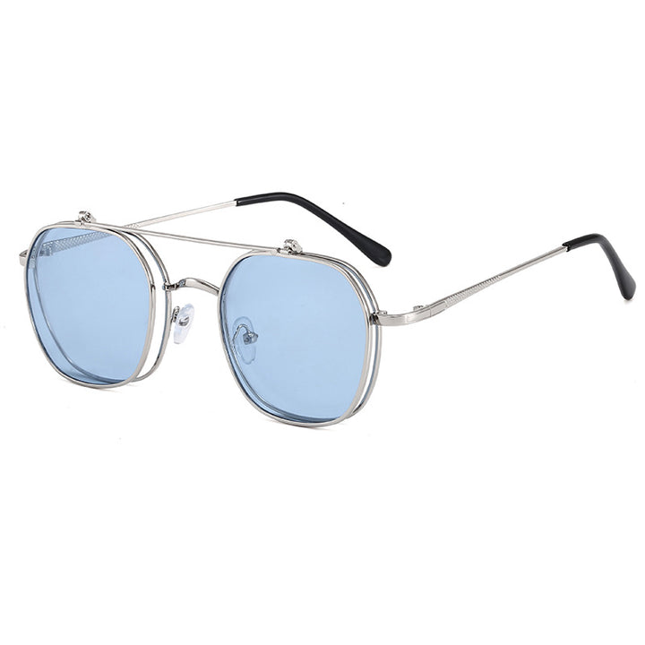 Women's geometric oversized sunglasses with elegant golden frame Stornfield