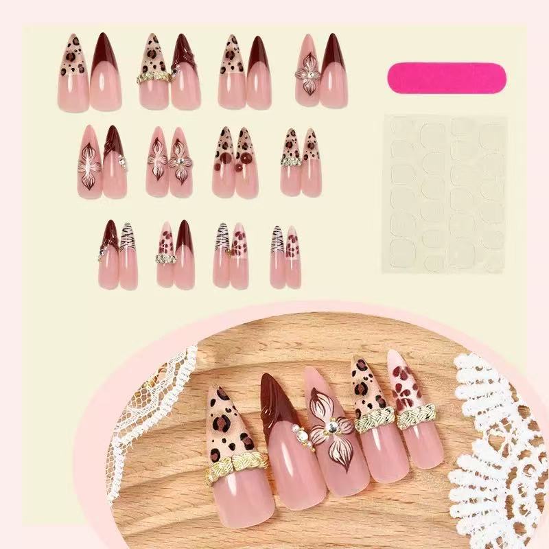 Artistic Decorative Stiletto Press-On Nails Stornfield