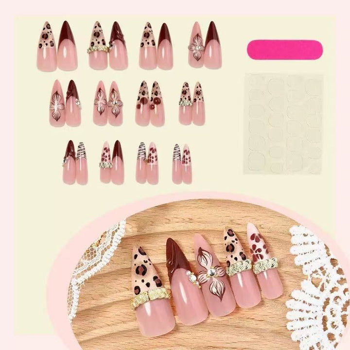 Artistic Decorative Stiletto Press-On Nails Stornfield