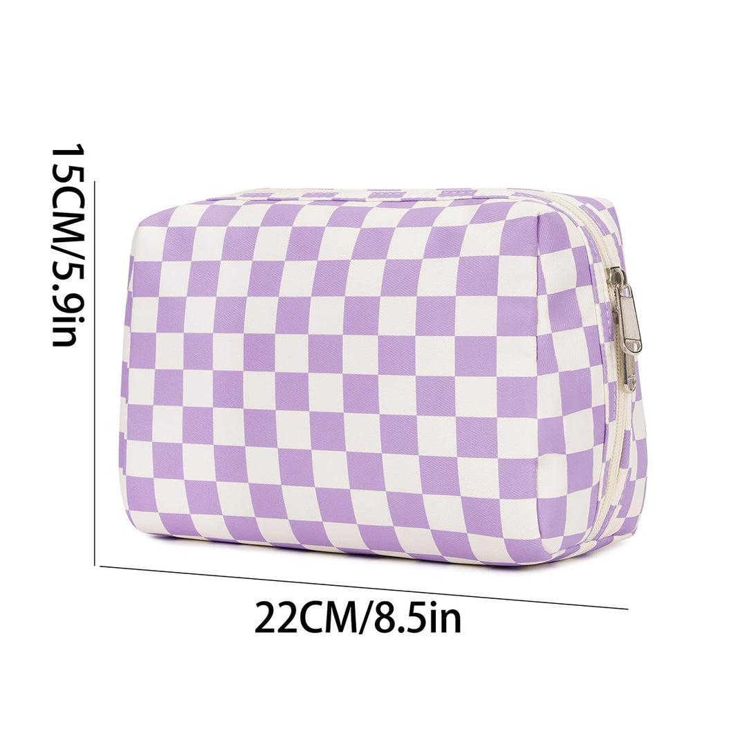 Stylish cosmetic bag with checked pattern Stornfield
