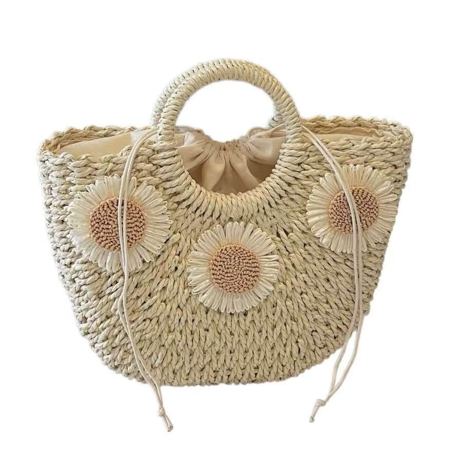 Padded basket bag with floral embellishments Stornfield