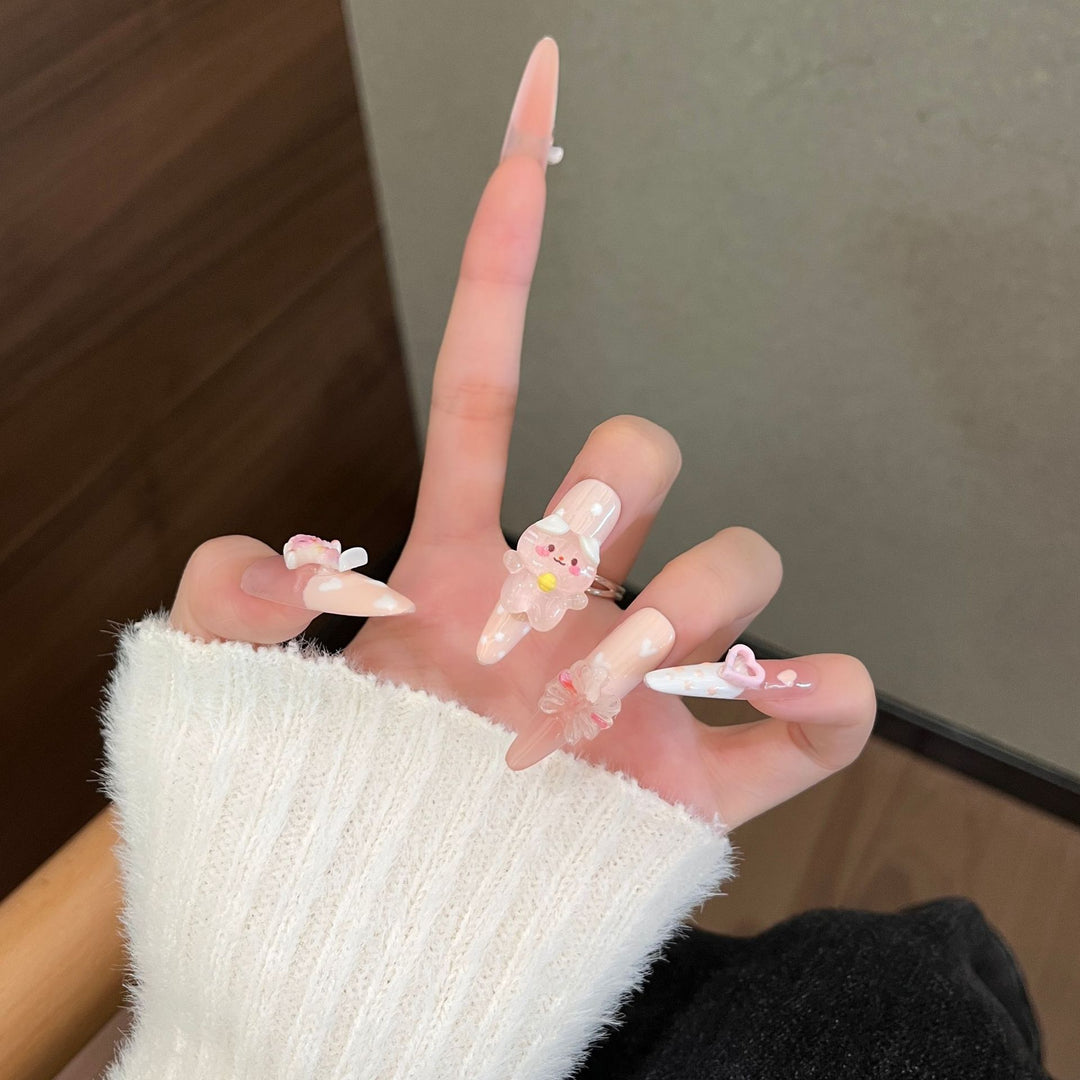 Whimsical 3D Character-Themed Press-On Nail Set Stornfield