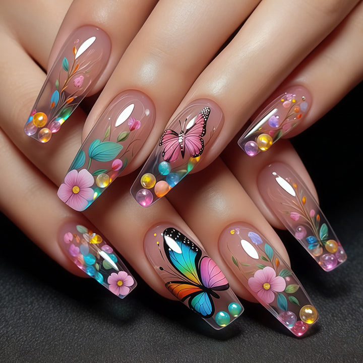 Artistic Butterfly Design Press-On Nail Set Stornfield