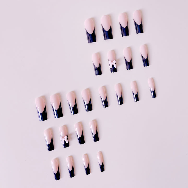 Artful Nail Extensions with Bow Design Stornfield