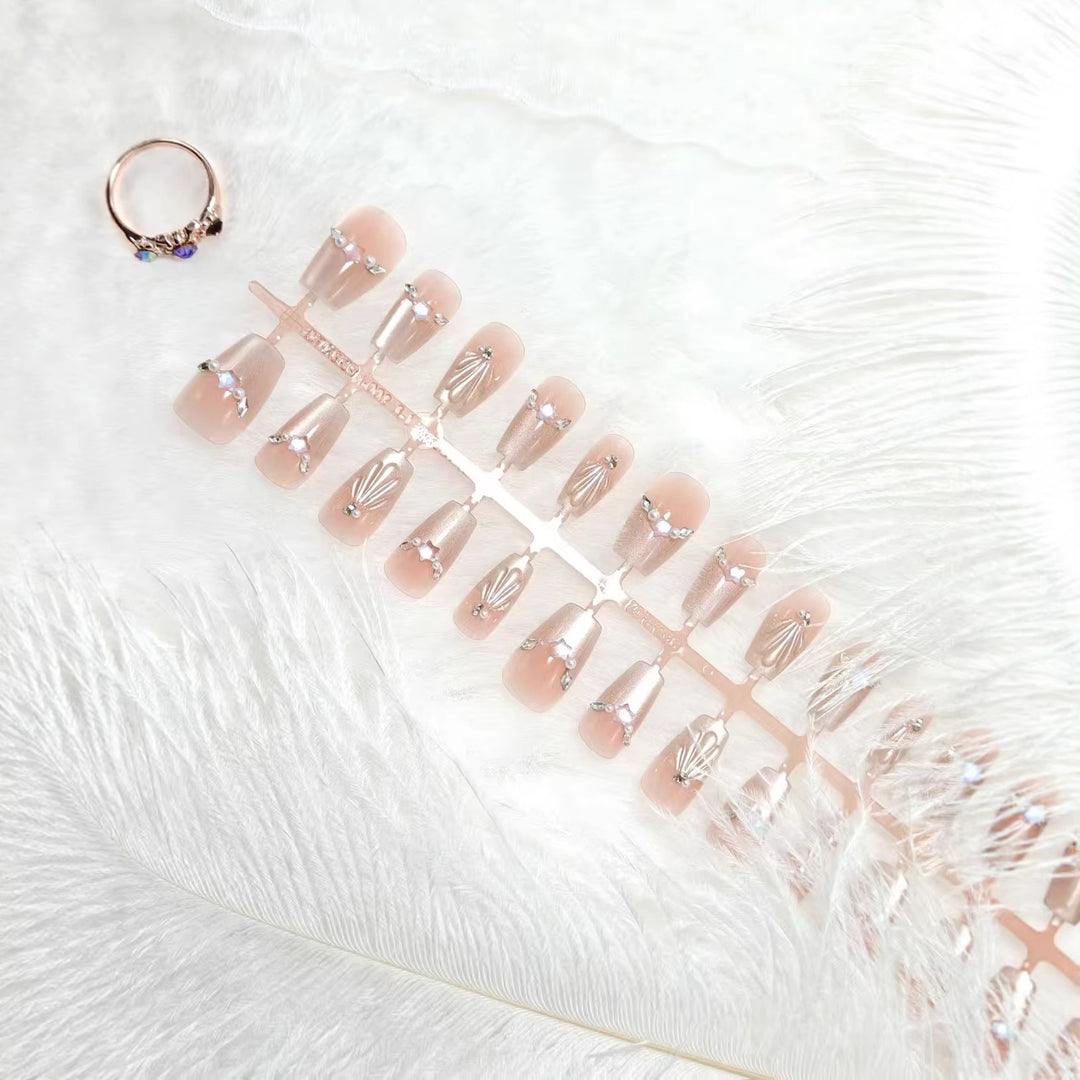 Glamorous artificial nails with filigree 3D decorations Stornfield