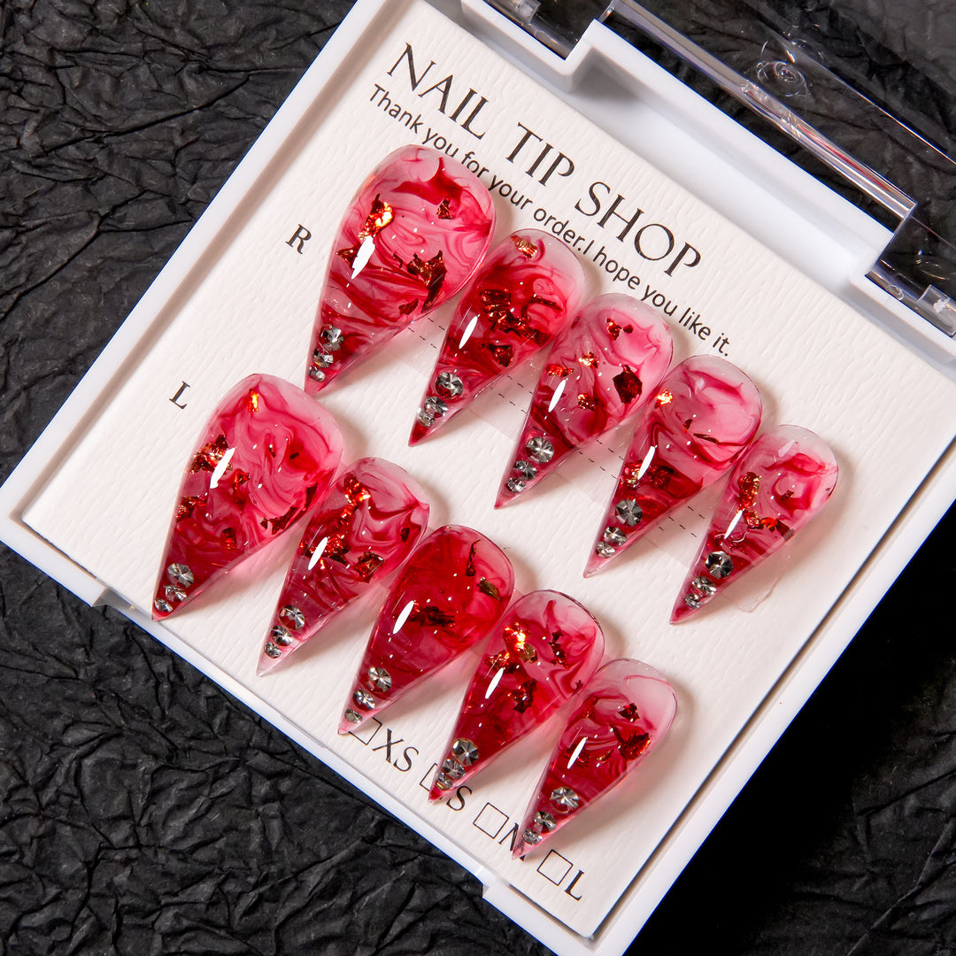 Decorative Stiletto Press-On Nail Art Set