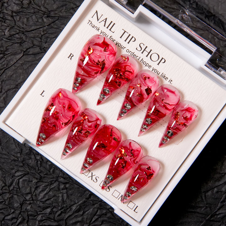 Decorative Stiletto Press-On Nail Art Set