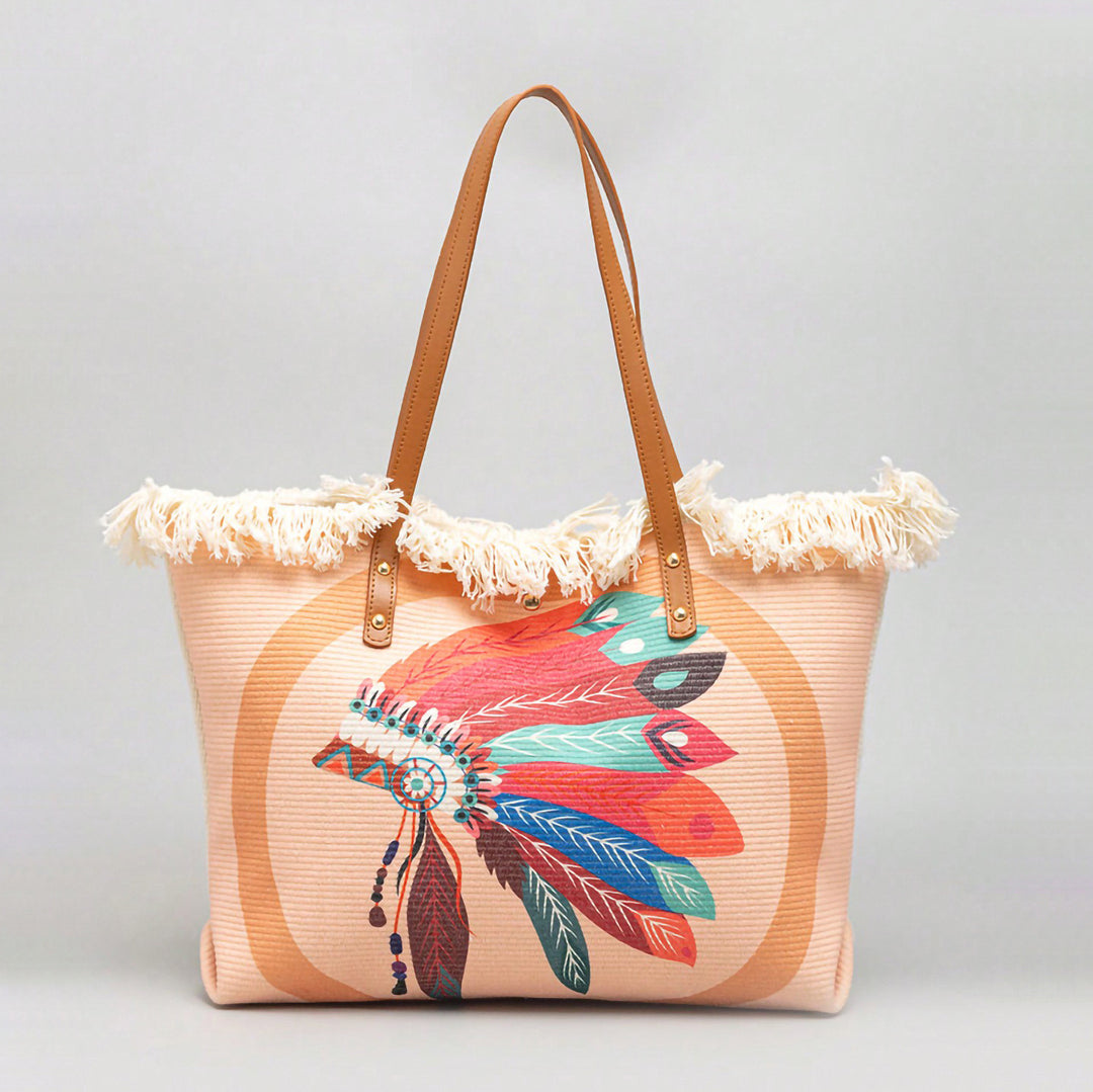 Beach bag with Unique Feather Design Stornfield