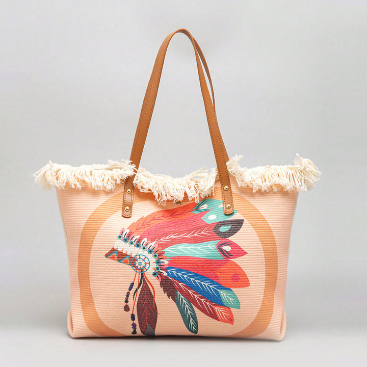 Beach bag with Unique Feather Design Stornfield