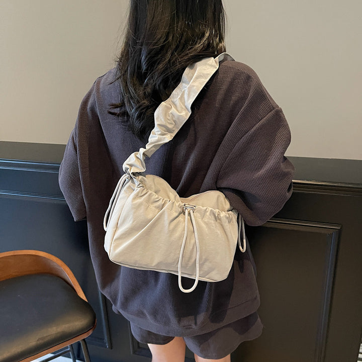 Ruffled Strap Handheld Tote Bag