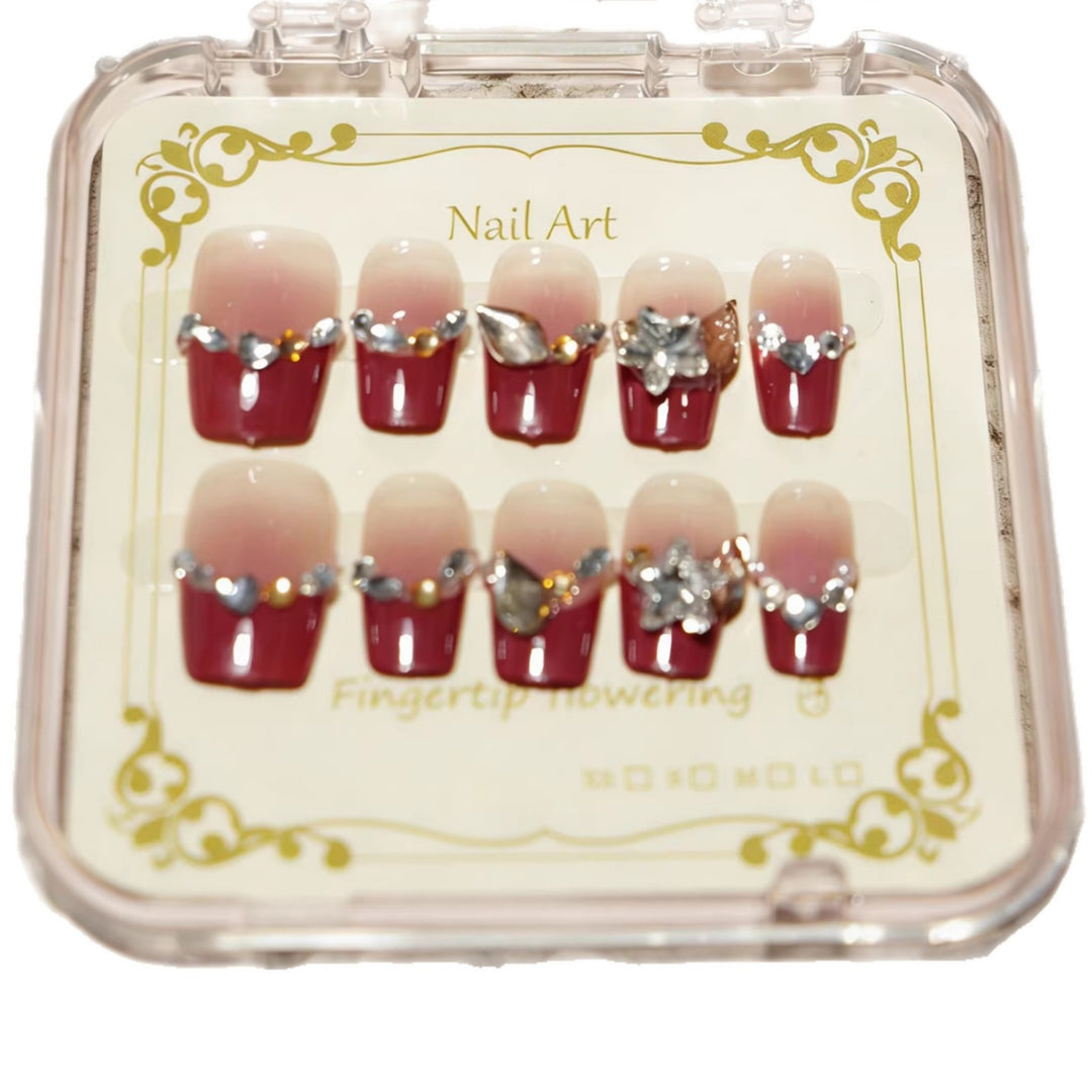 Decorative Rhinestone-Embellished Press-On Nail Tips Stornfield