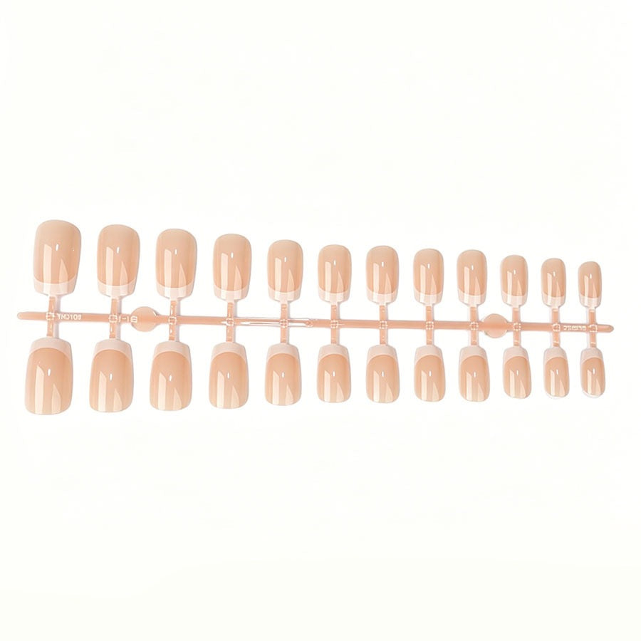 Artificial nail set with stylish French design and elegant shine Stornfield