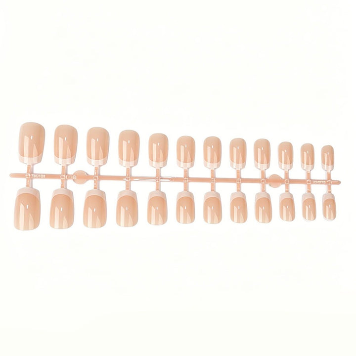 Artificial nail set with stylish French design and elegant shine Stornfield