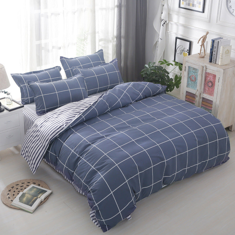 Modern Grid Pattern Comforter Set