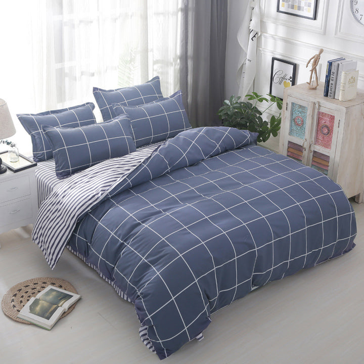 Modern Grid Pattern Comforter Set