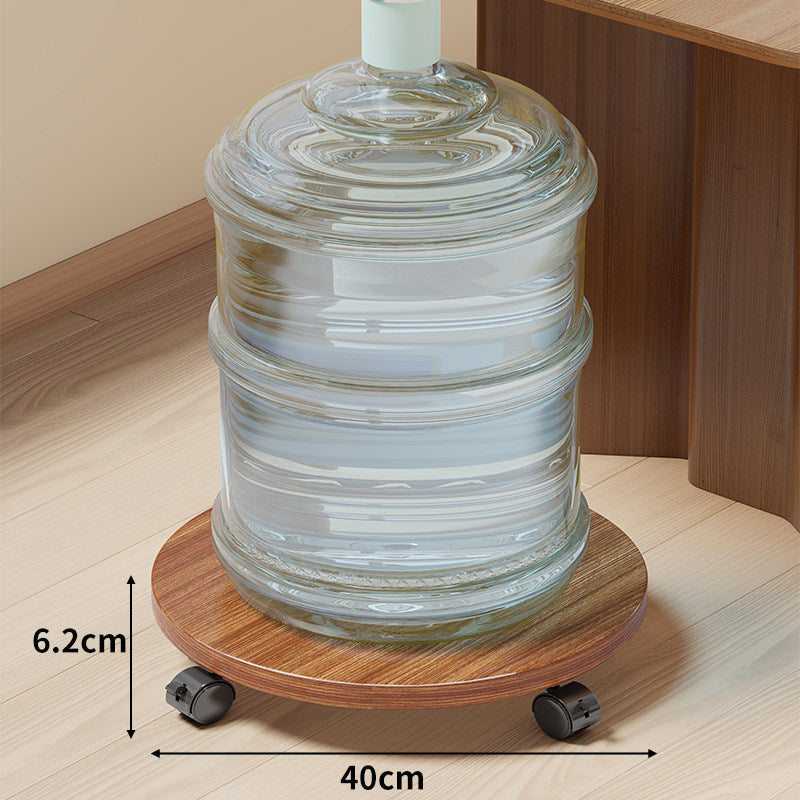 Rolling Wooden Water Jug Dolly with Swivel Casters and Low-Profile Platform
