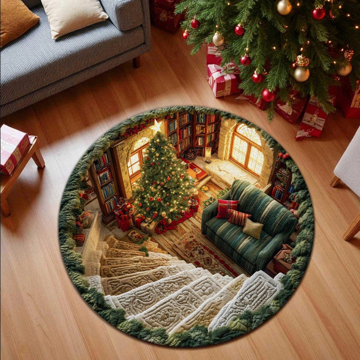 Festively Themed Round Area Rug