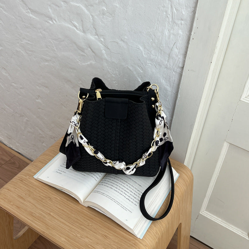 Woven Bucket Style Handbag