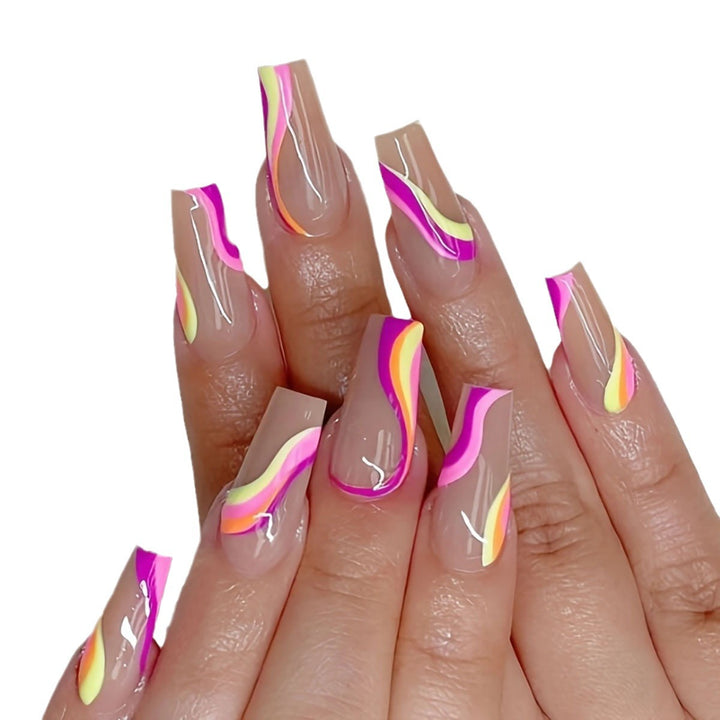 Artistic Wavy Nail Extensions