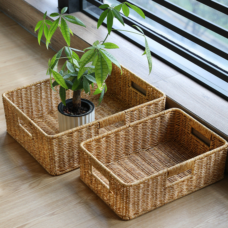 Handcrafted Large Rectangular Wicker Storage Basket Stornfield
