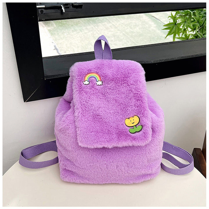 Plush Backpack with Colorful Appliqués Stornfield