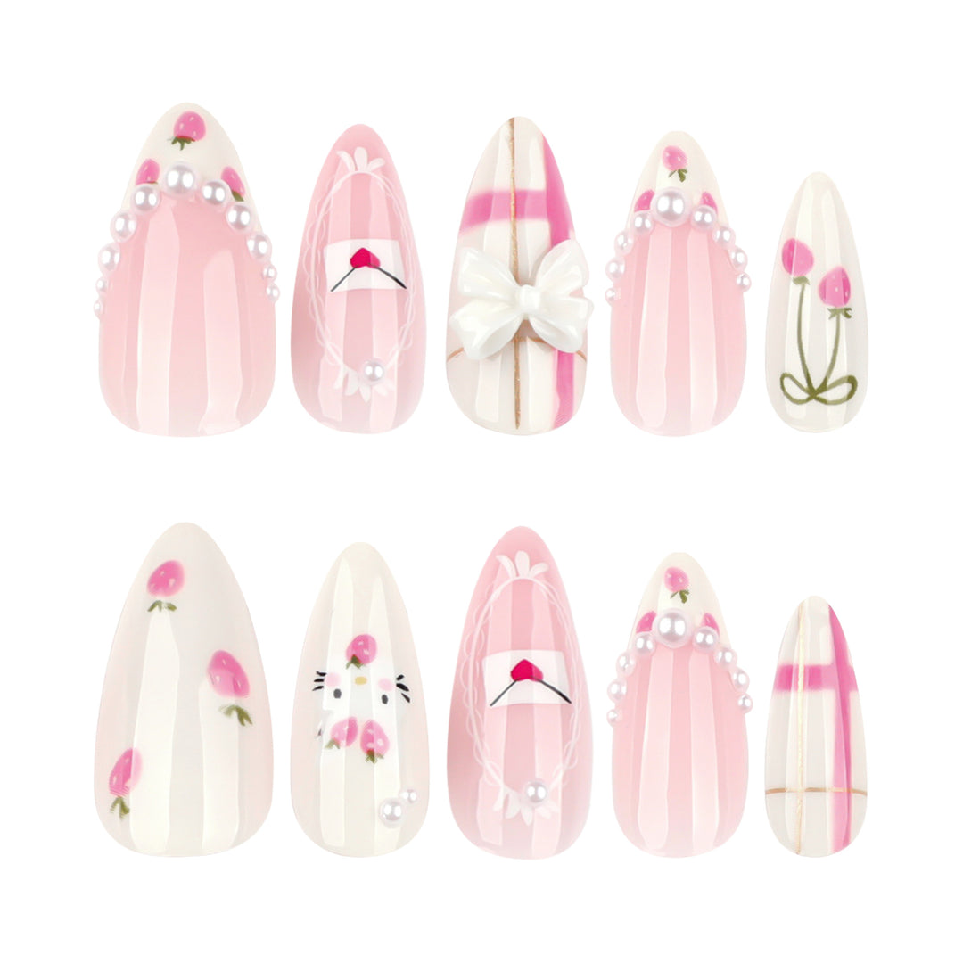 Artful stiletto nails with playful designs and a light 3D effect Stornfield