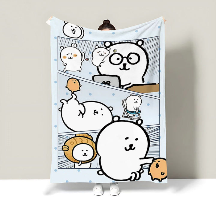 Cartoon-Themed Fleece Throw Blanket
