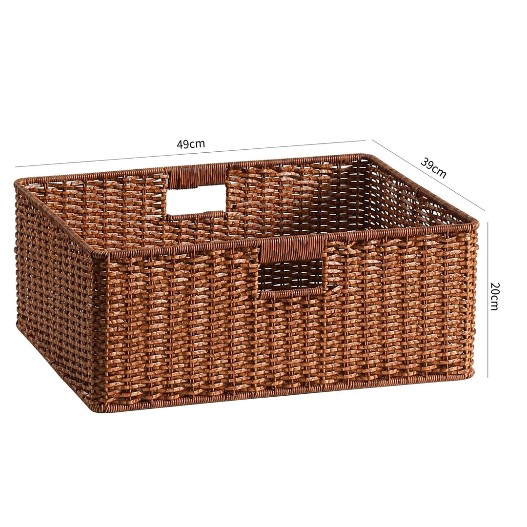 Handwoven Rectangular Storage Basket with Cut-Out Handles Stornfield
