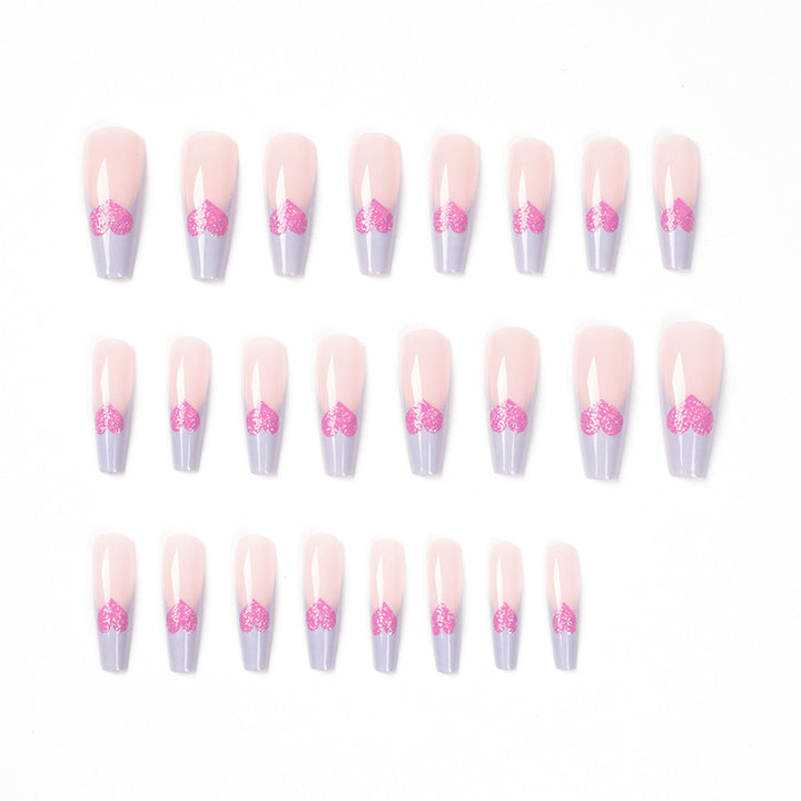Artful stiletto nails with colorful heart designs Stornfield