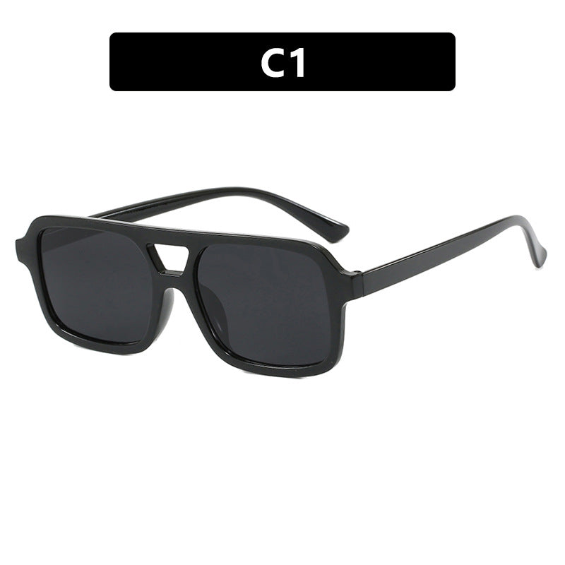 Women's fashionable square sunglasses made of transparent plastic Stornfield