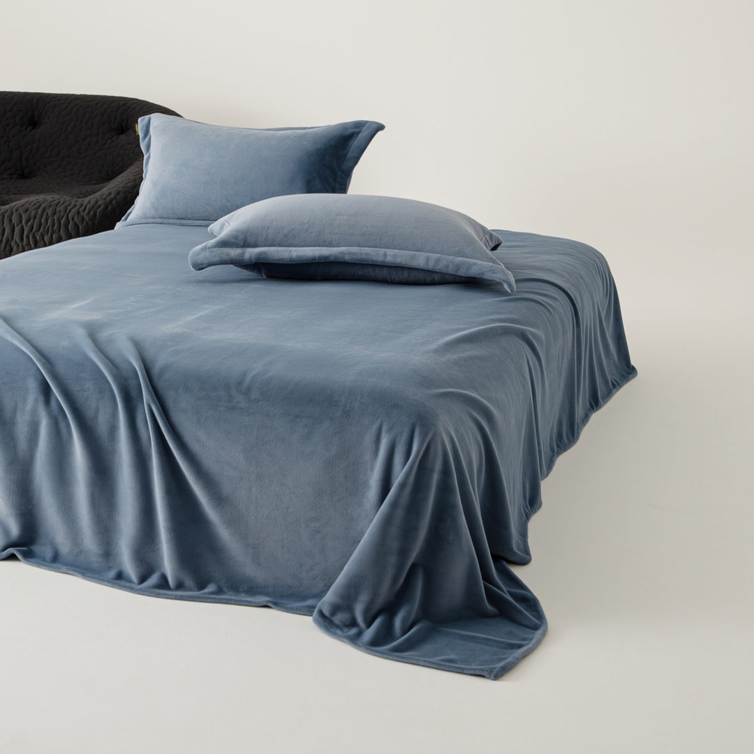Velvet-Feel Brushed Microfiber Sheet Set with Drapey Flat Sheet & Matching Pillowcases