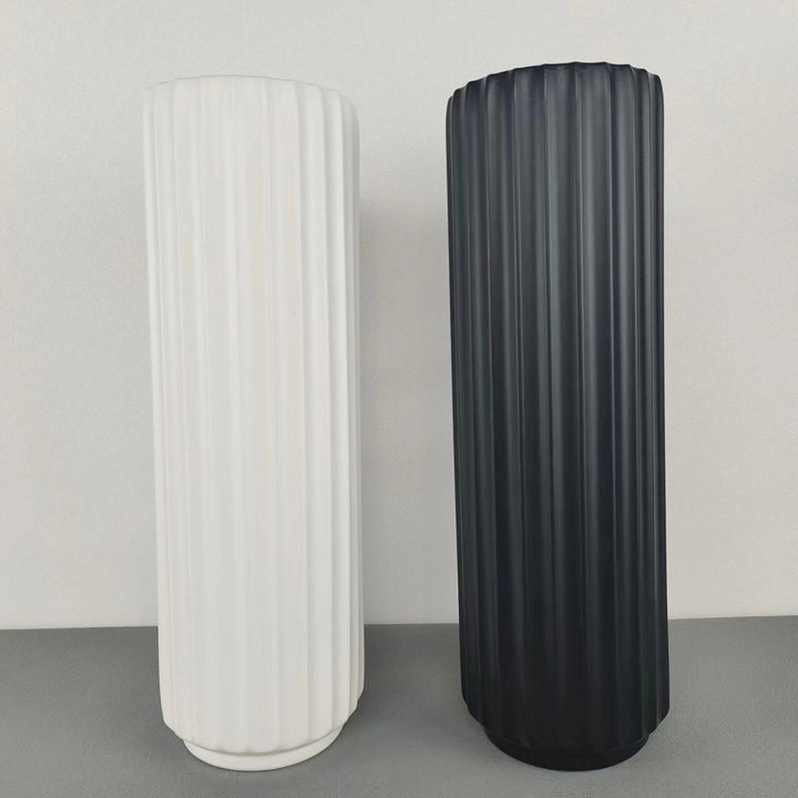 Tall Vertical Ribbed Decorative Vase Stornfeild
