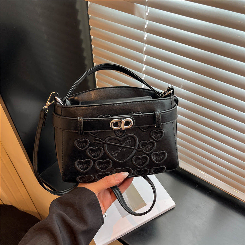 Embossed Heart Detail Handbag