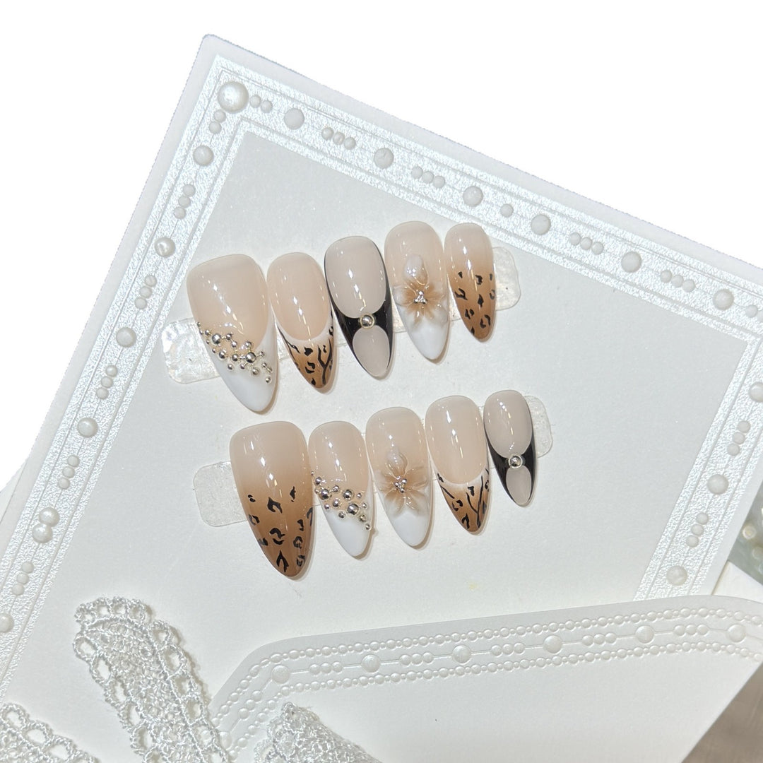 Artistic Leopard-Print Press-On Nail Set Stornfield