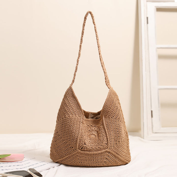 Hand-knotted Tote Bag in Modern Macramé Style Stornfield