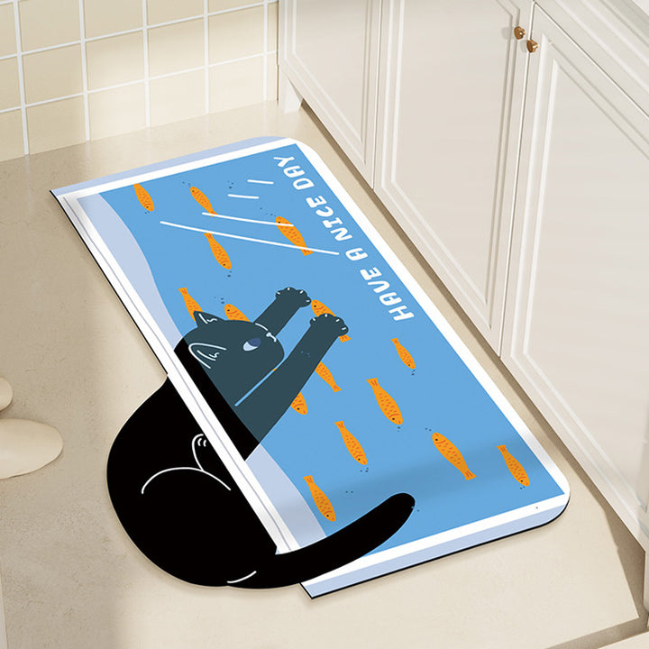 Playful Shower-Themed Bath Mat