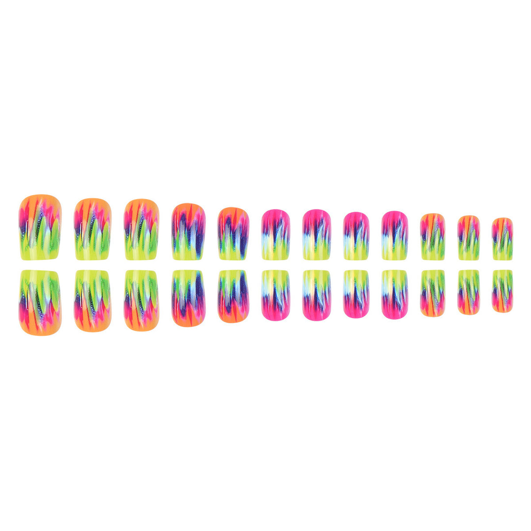 Vibrant Gradient Nail Art Extensions Stornfield