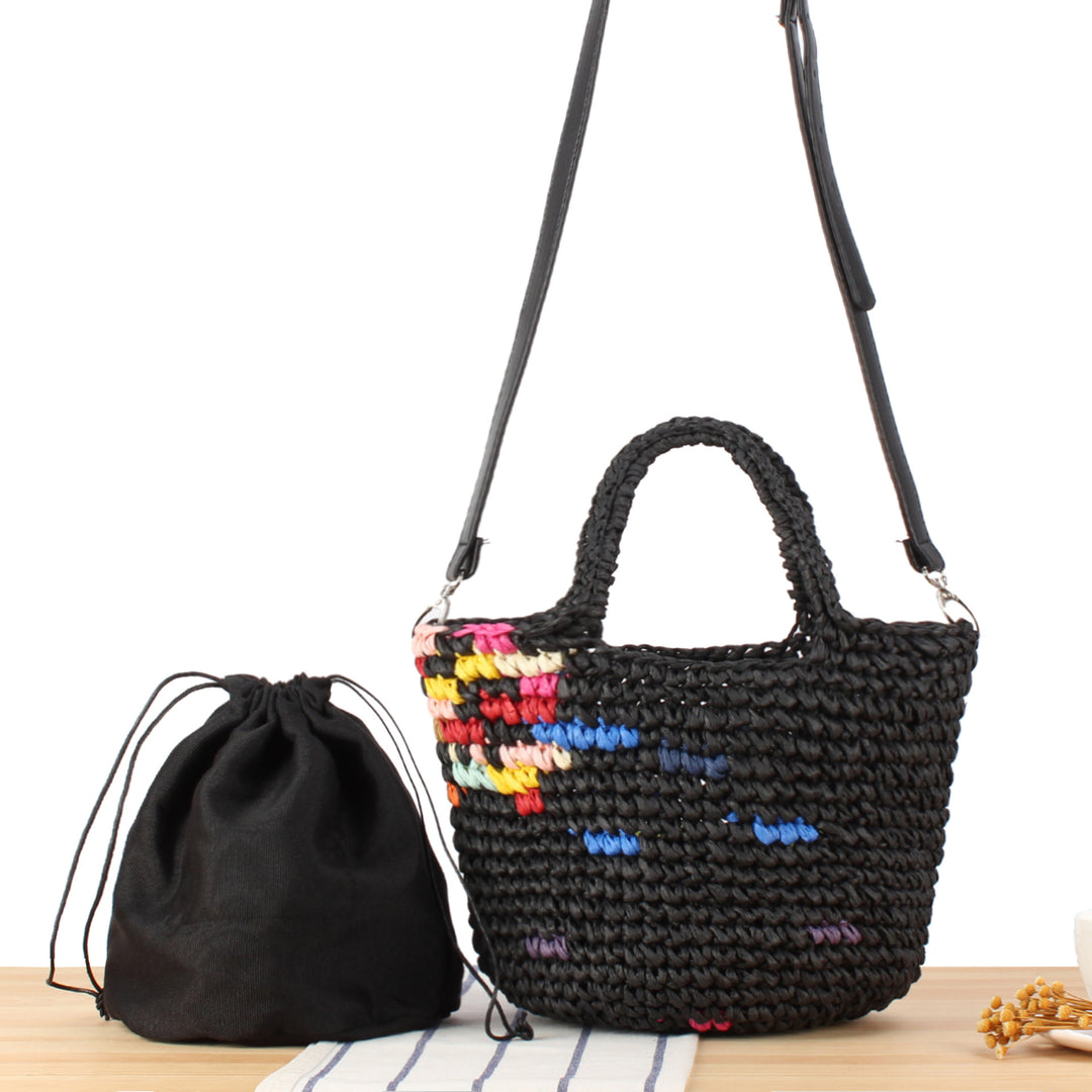 Handbag Made from Handcrafted Natural Material with Colorful Accent Stornfield