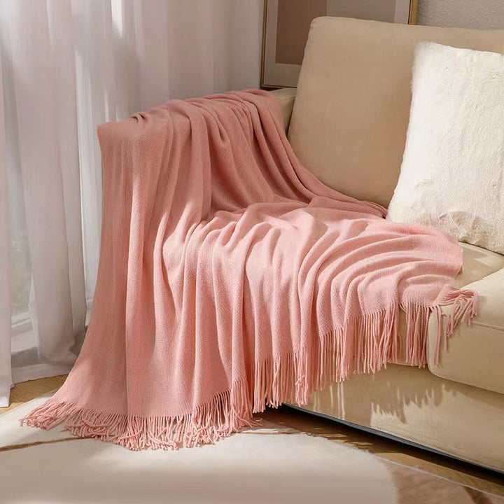 Luxurious Fringe Knit Throw Blanket