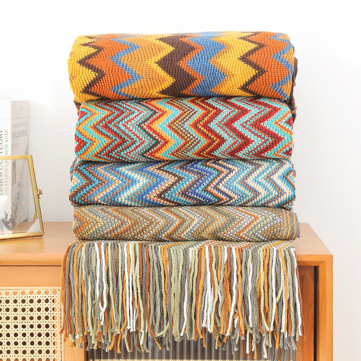 Ladies Decorative Zigzag Pattern Blanket Stornfield