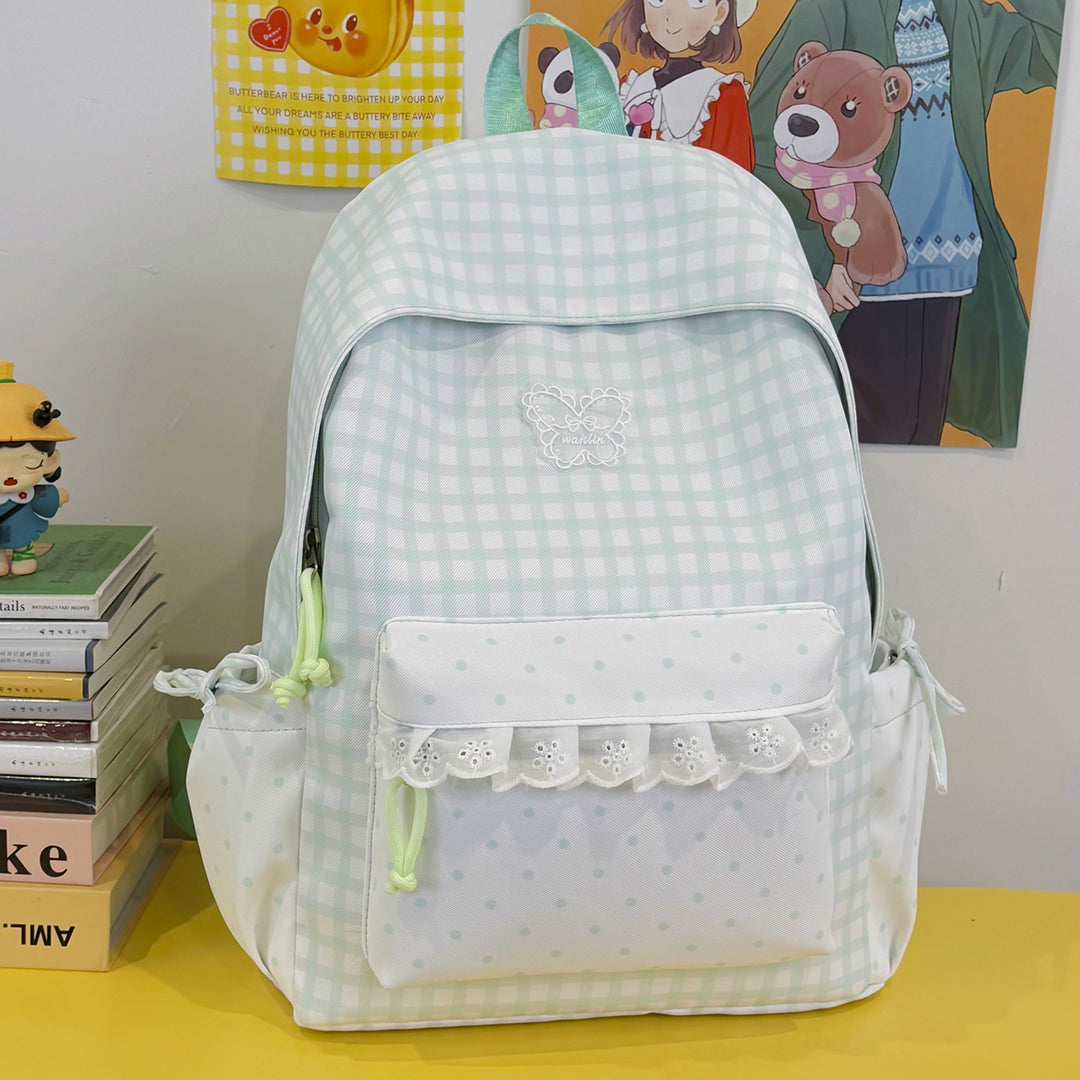 Fun Gingham Patterned Backpack Stornfield