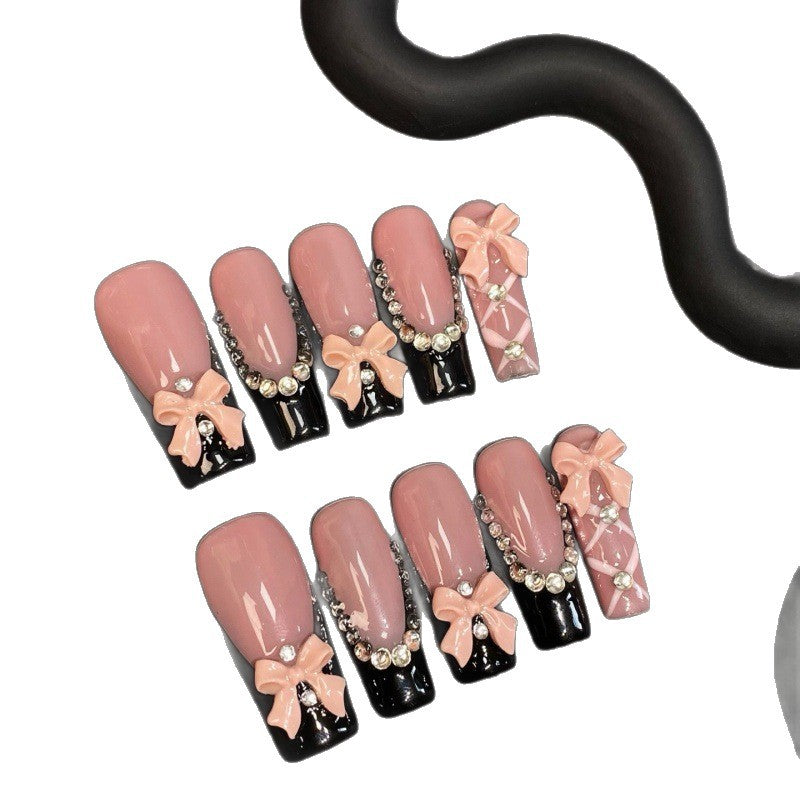Bow-Accented Elegant Press-On Nails