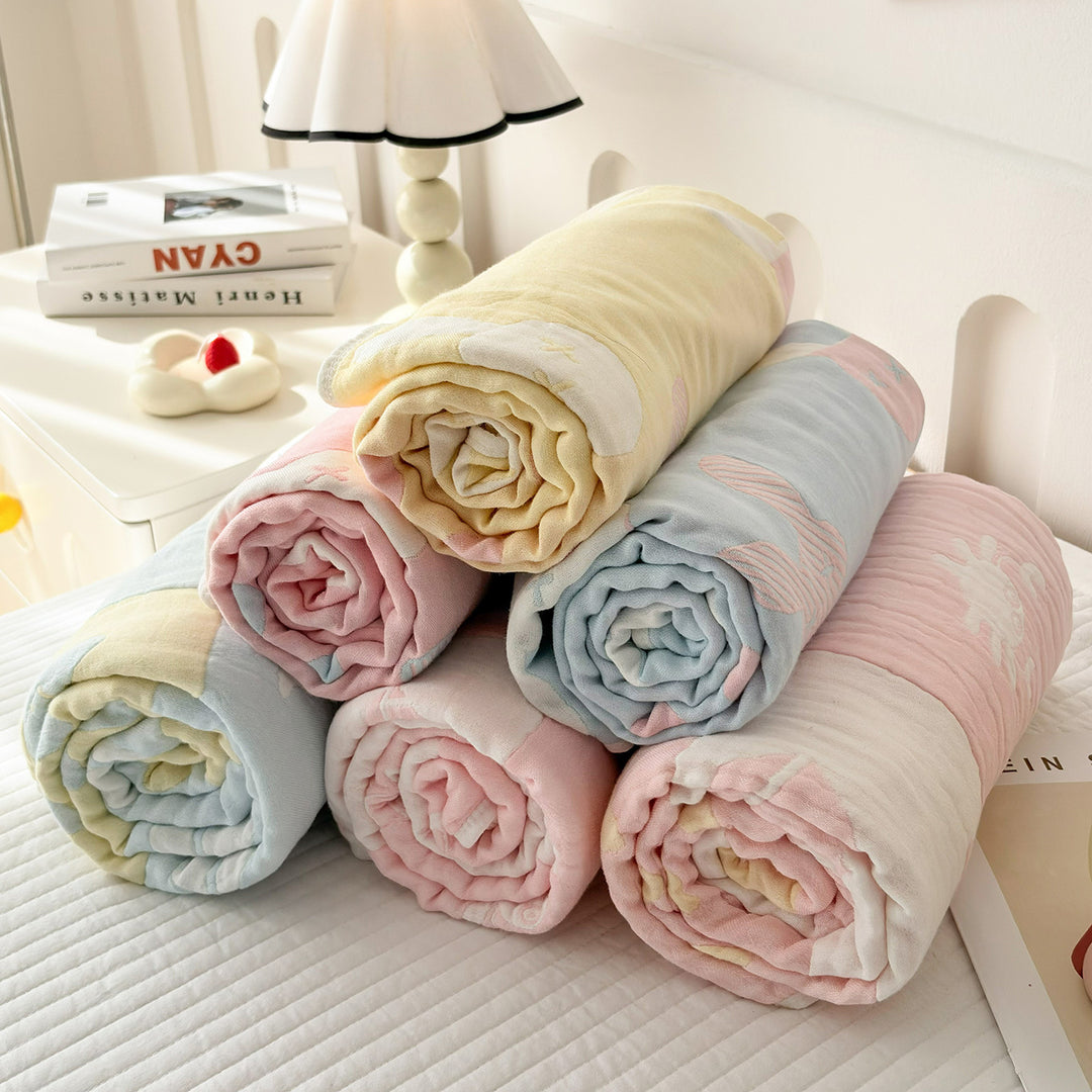 Ultra-Soft Double-Layer Blanket with Embossed Bunny Motif