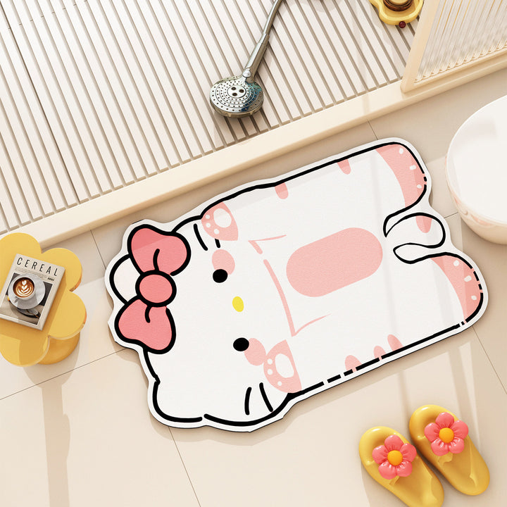 Cute Cat Themed Bath Rug